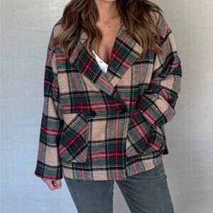 Soft Plaid Fleece-Lined Jacket